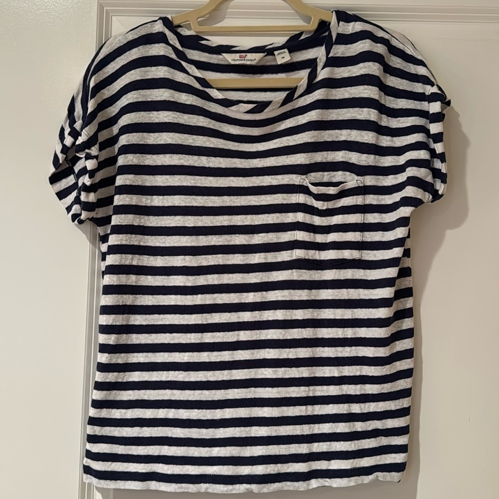 Vineyard Vines Linen / Cotton Blend Pocket Tee